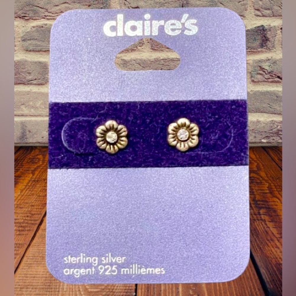 (.925 Sterling Silver) - Claire’s Sterling Silver Earrings  - New